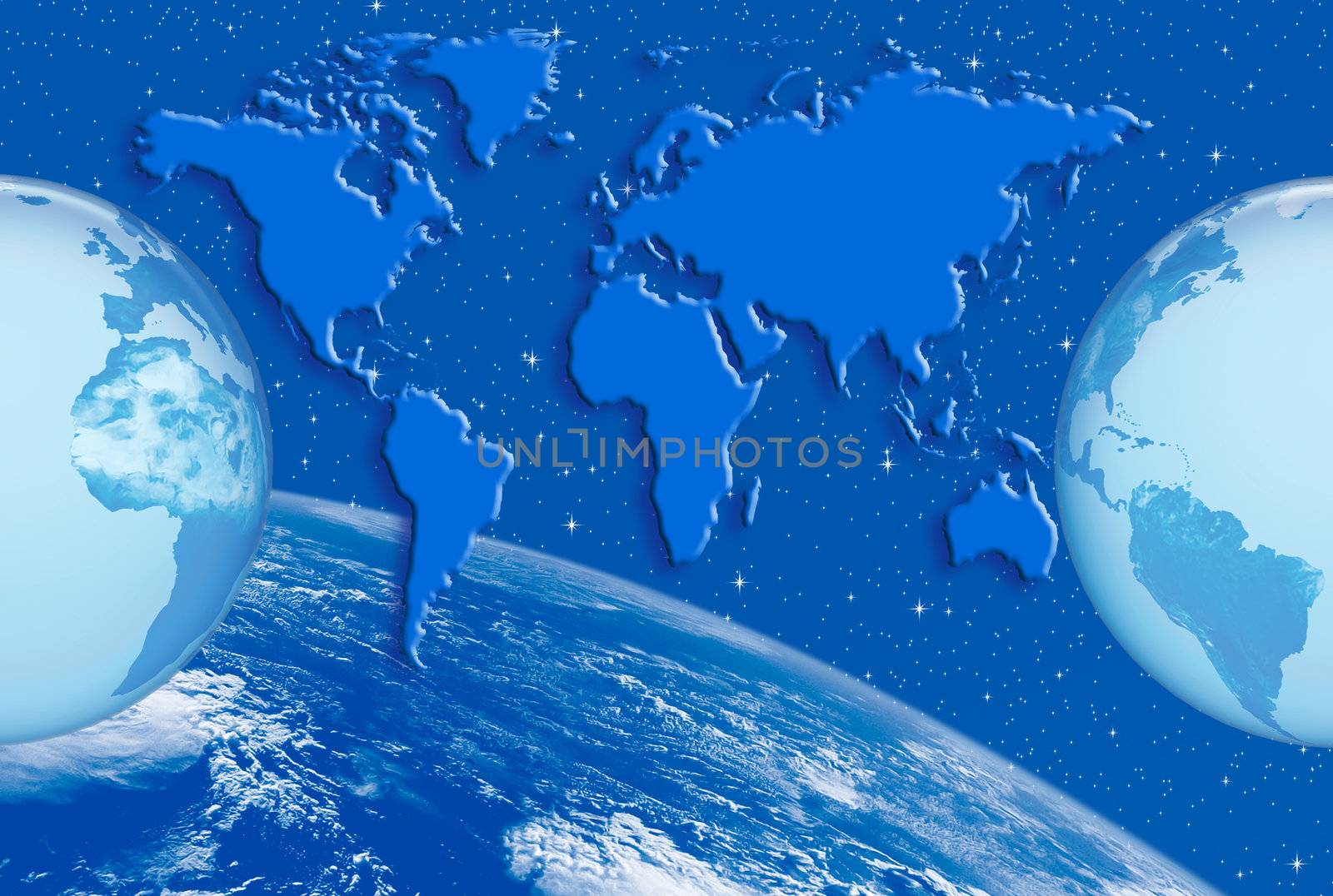 Communication and Internet networks in the world base map of the world and planet earth with digital system