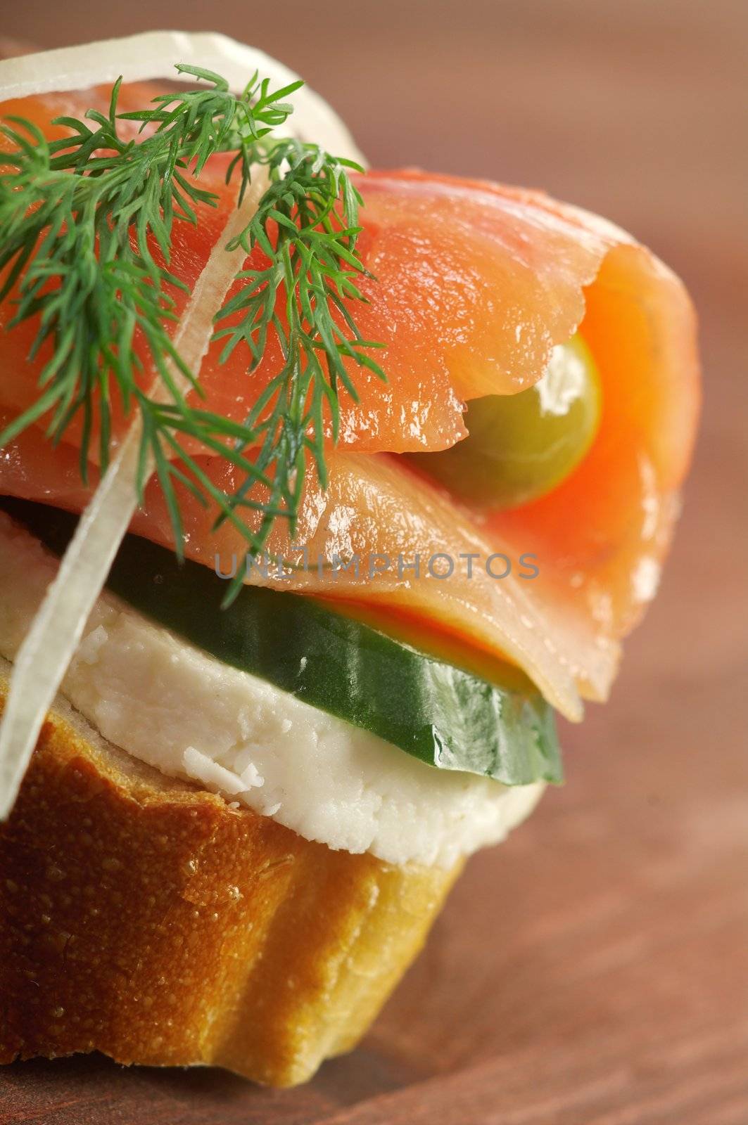    Canapes with smoked salmon   Shallow depth-of-field