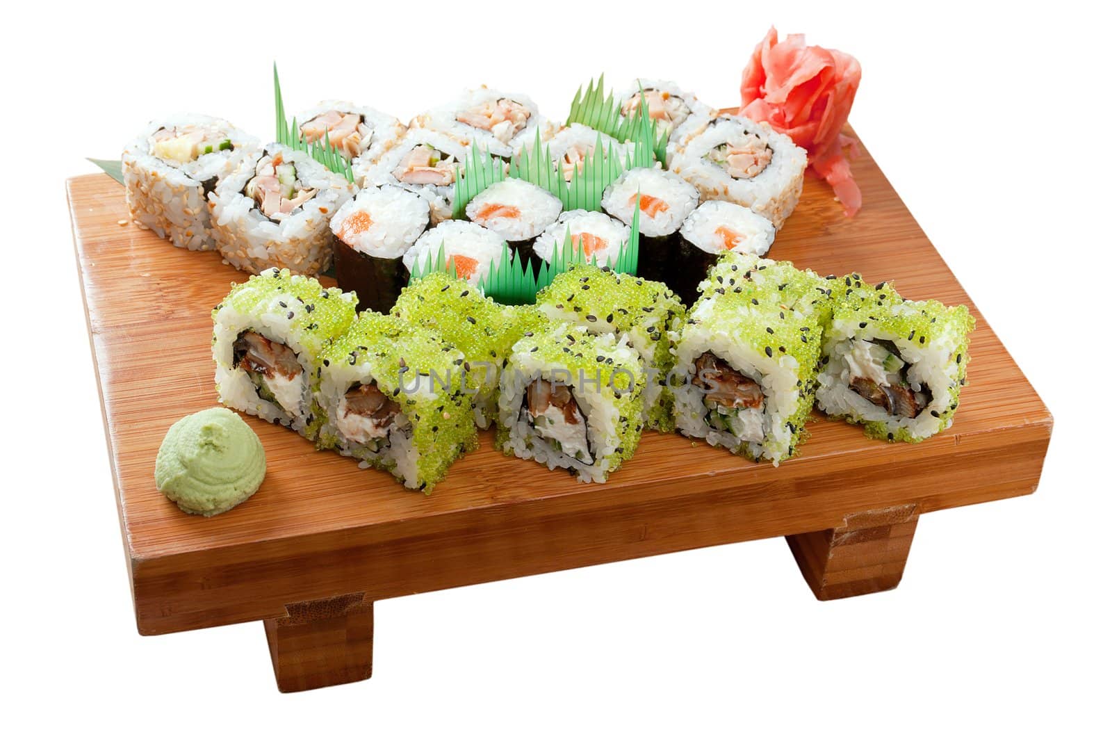 set of japanese sushi. traditional japanese food
