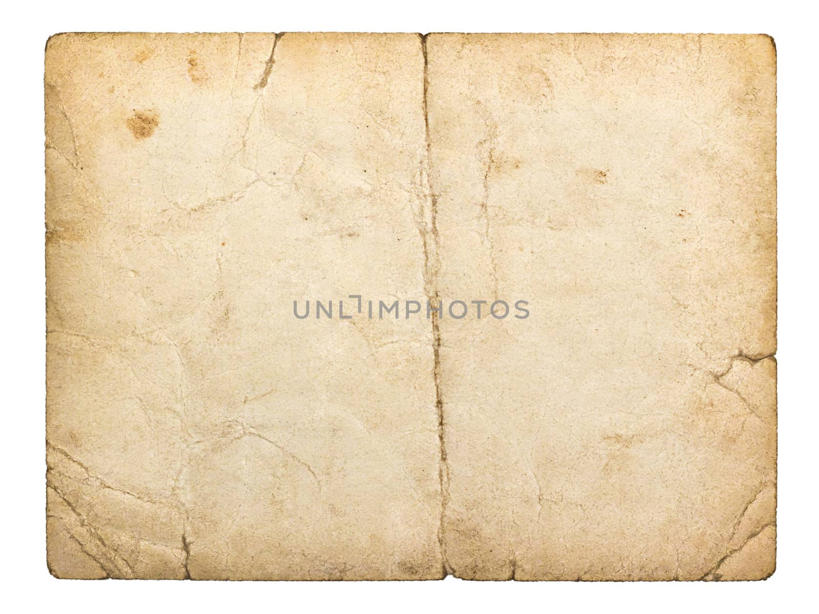 old paperboard card isolated on white background