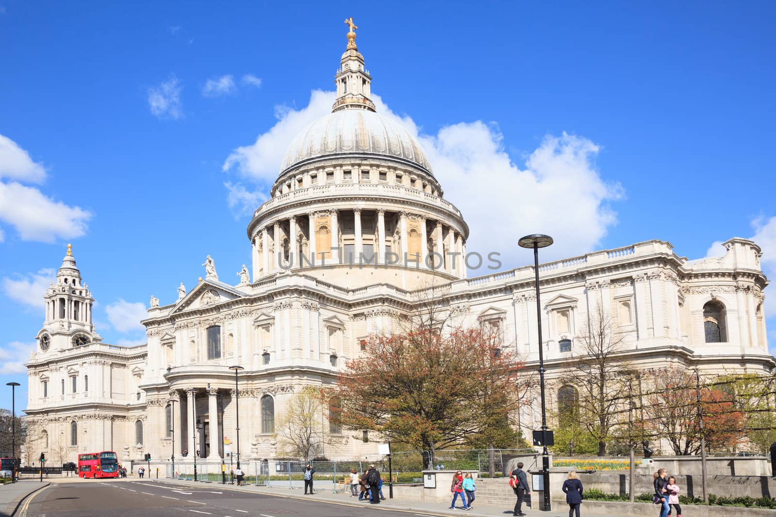 St. Paul Cathedral with London Bus England United Kingdom