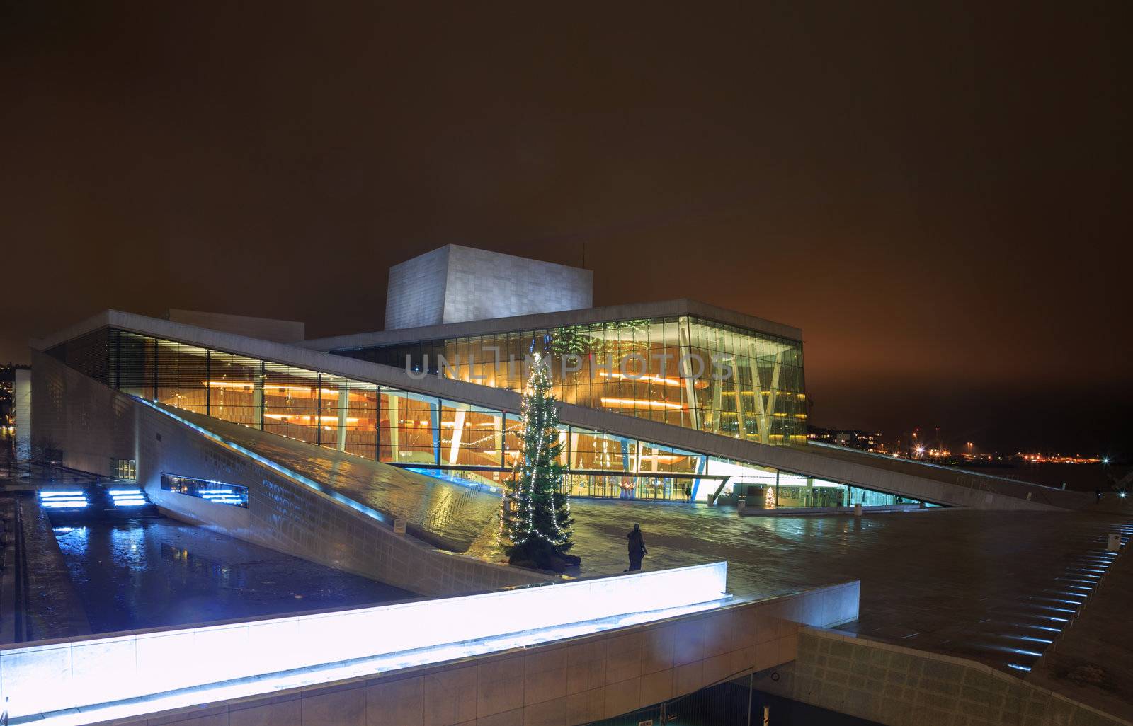 Oslo Opera House shine at night Norway