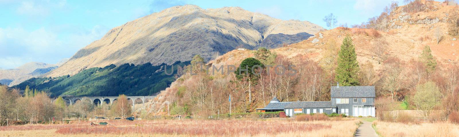 Panonrama Glenfinnan Viaduct Railroad by vichie81