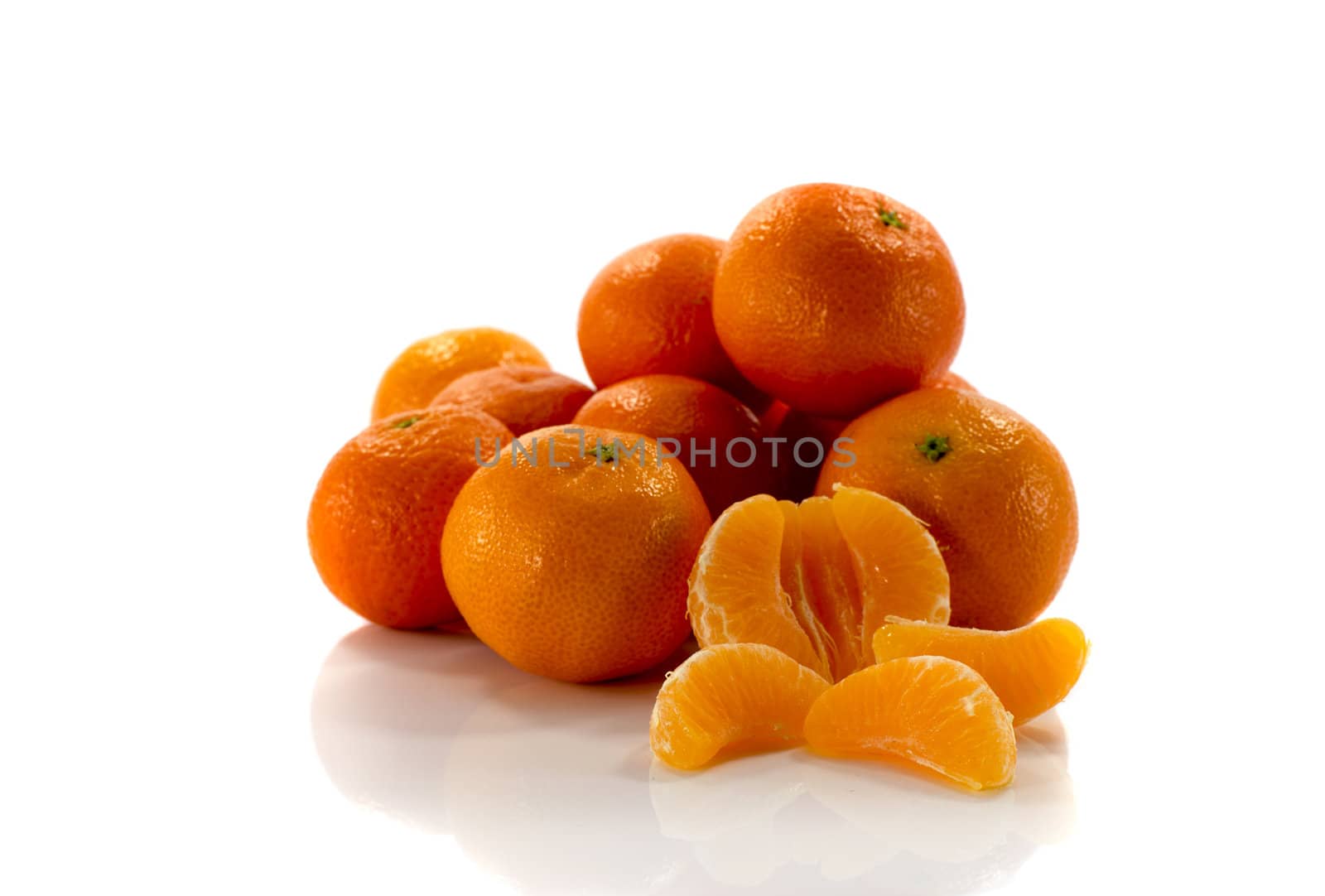 orange tangarines isolated on white