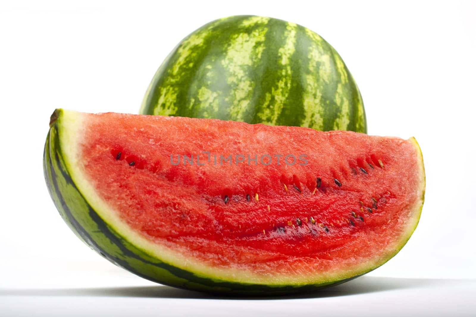 Watermelon on a white background.