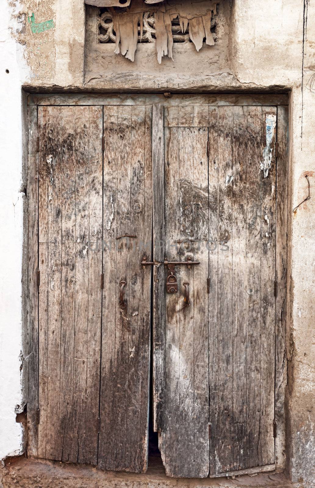 Old dilapidated wooden door. by vladimir_sklyarov