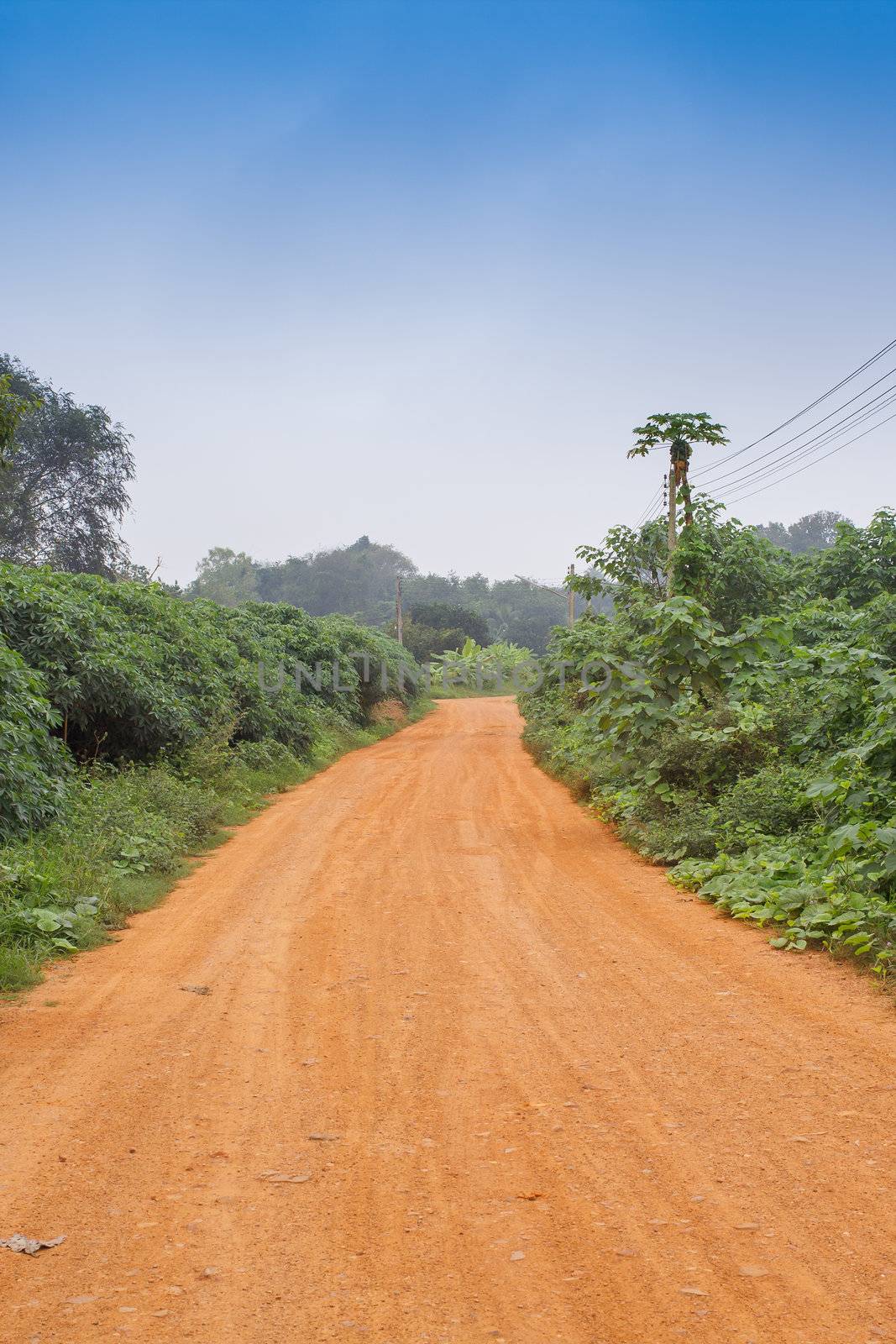 Gravel road in open spaces by FrameAngel