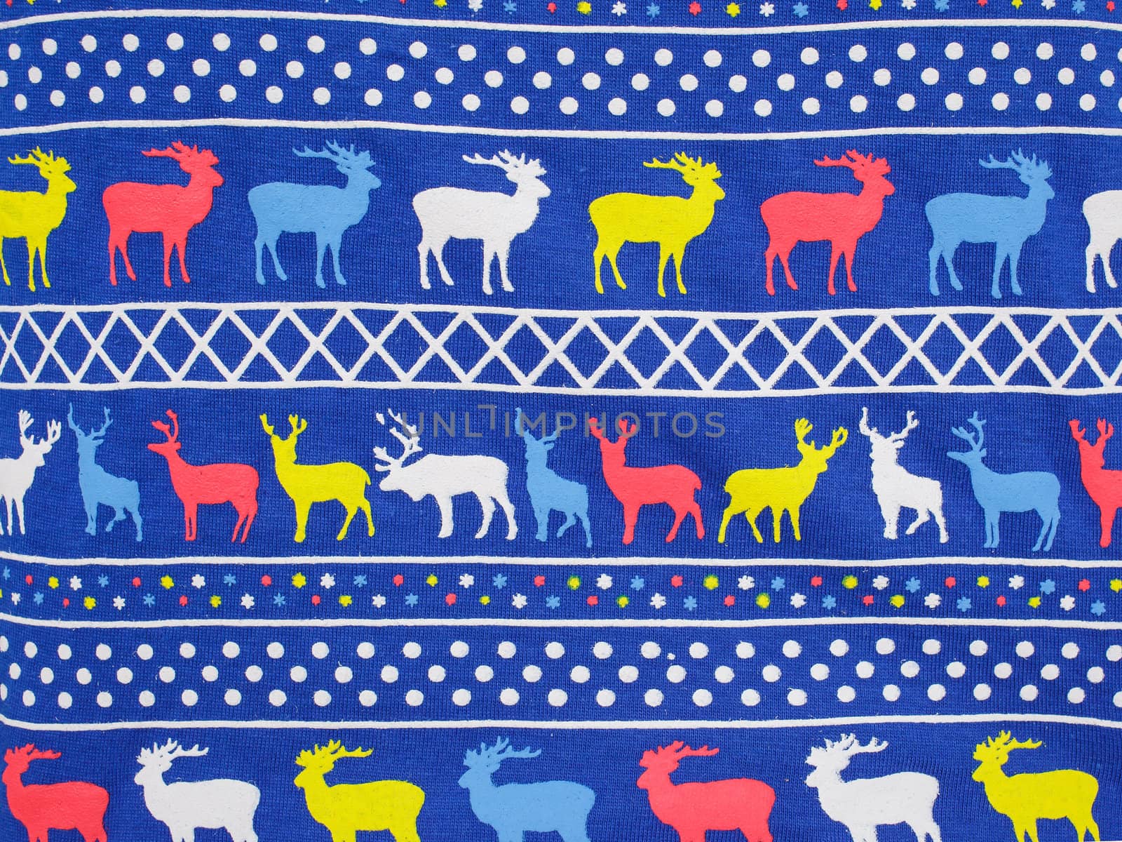 deer on fabric pattern background