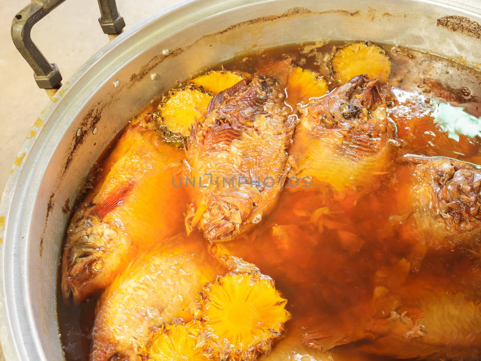 cyprinidae boiled with salt, thai food
