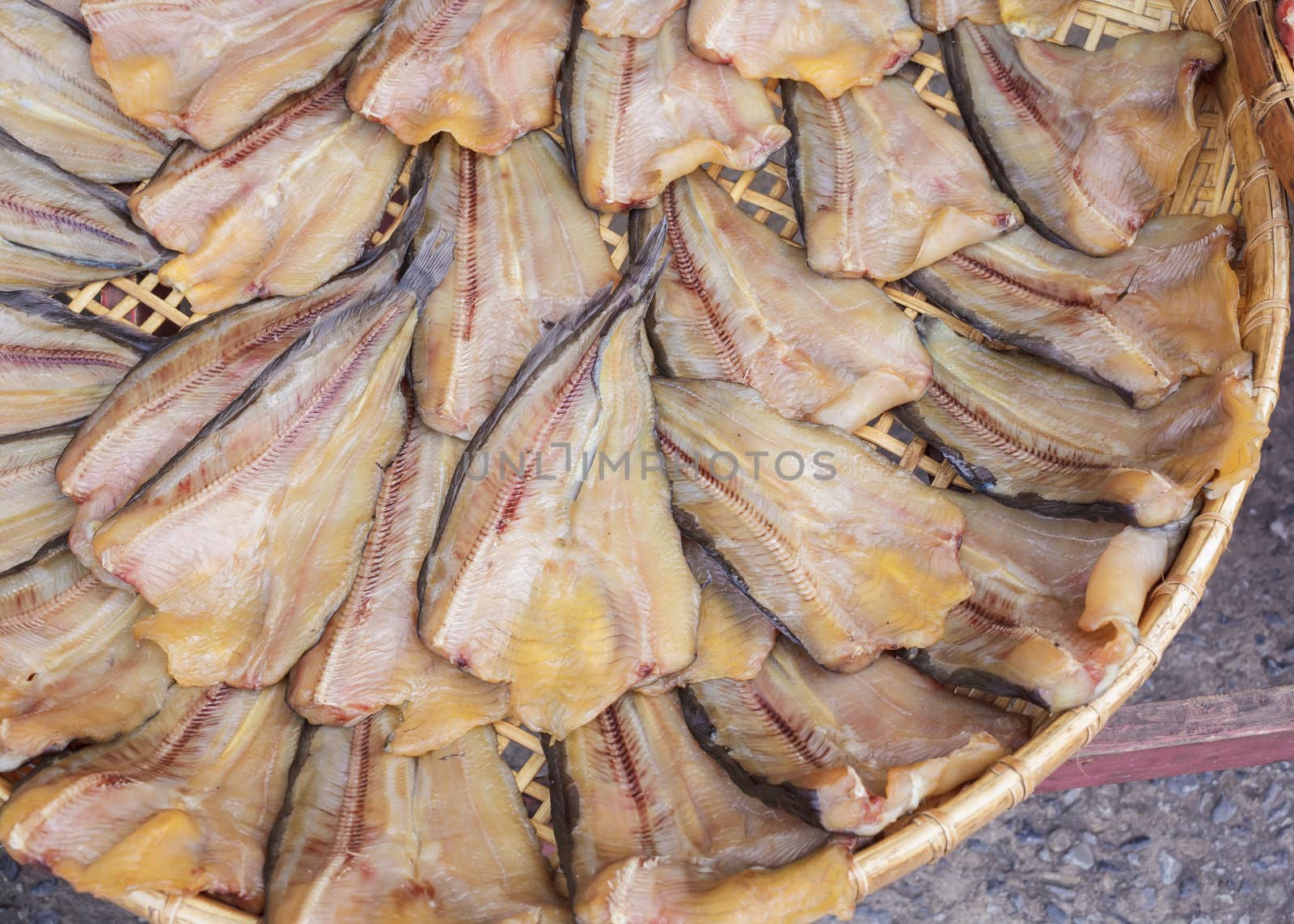 Dried fish in market for sale