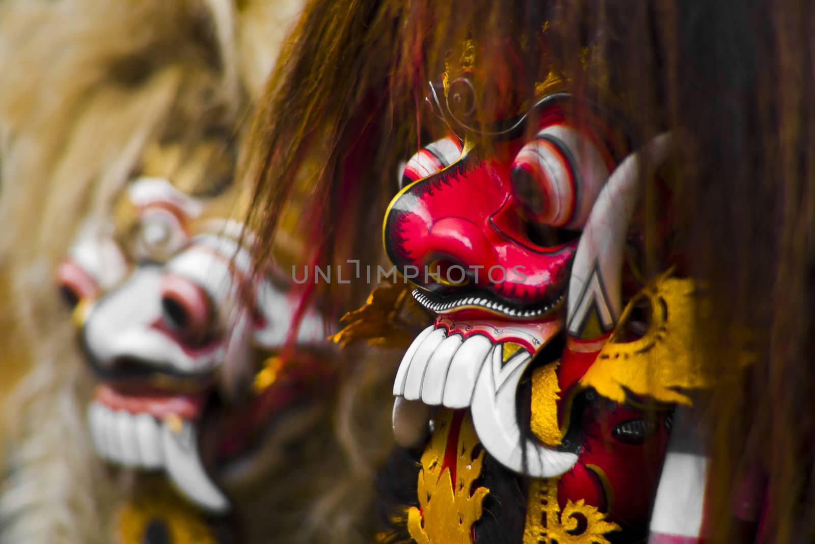 Mask use in religious dance in Bali, Indonesia.