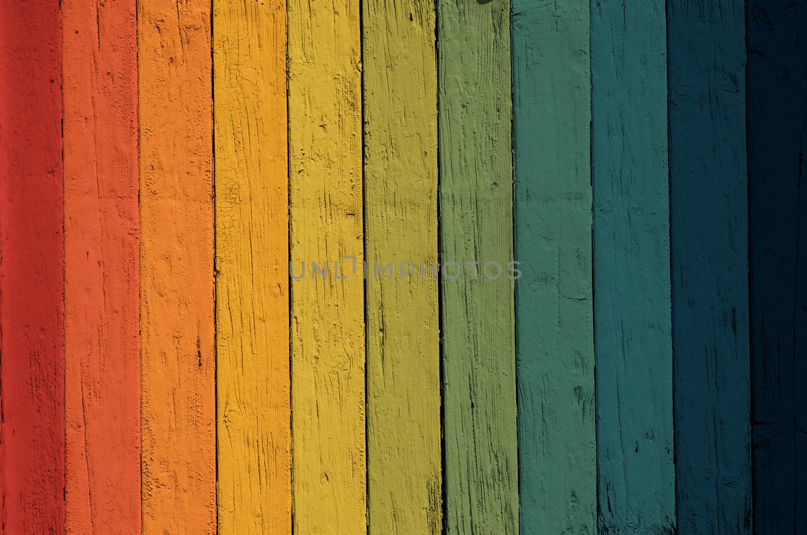 rainbow colored wooden background by matthi