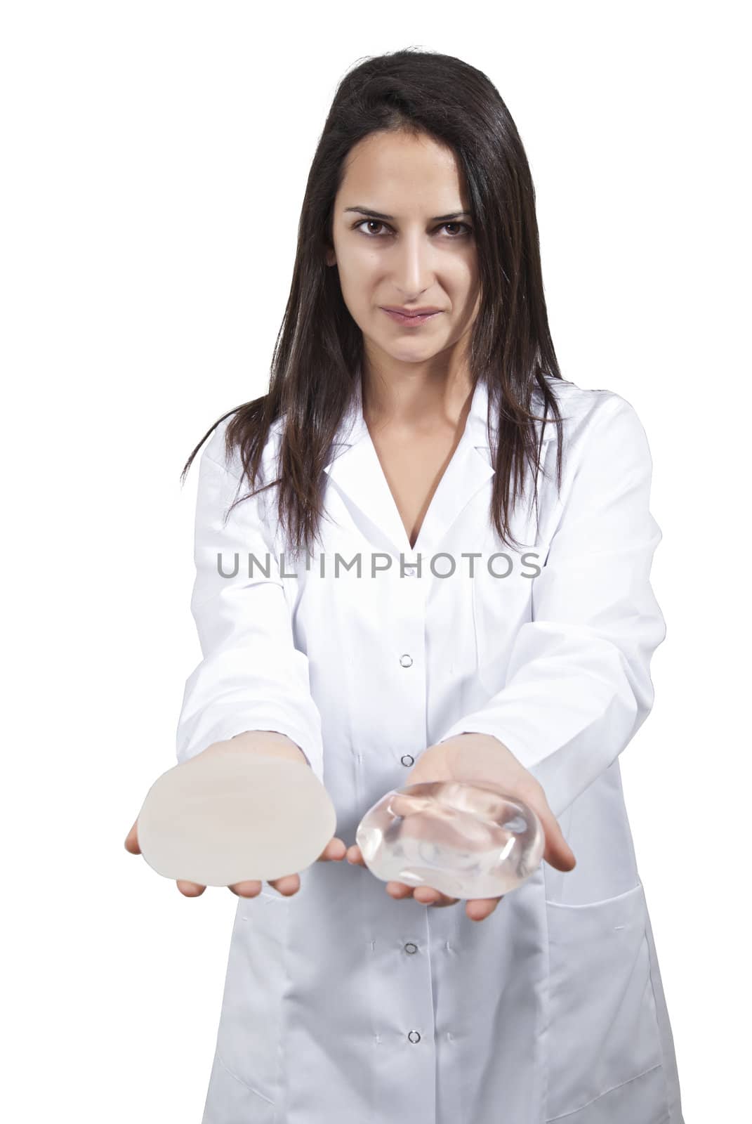Female Doctor Offer Silicone for Breast Implant