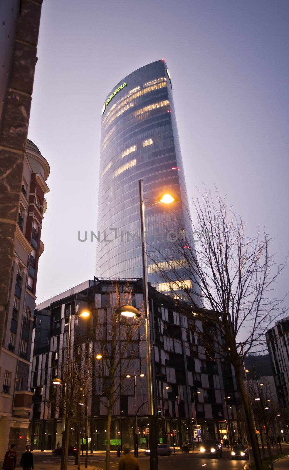 Iberdrola Tower headquarters, in Bilbao, Spain, on March 30, 2012. The tower was designed by architect César Pelli in 2011.
