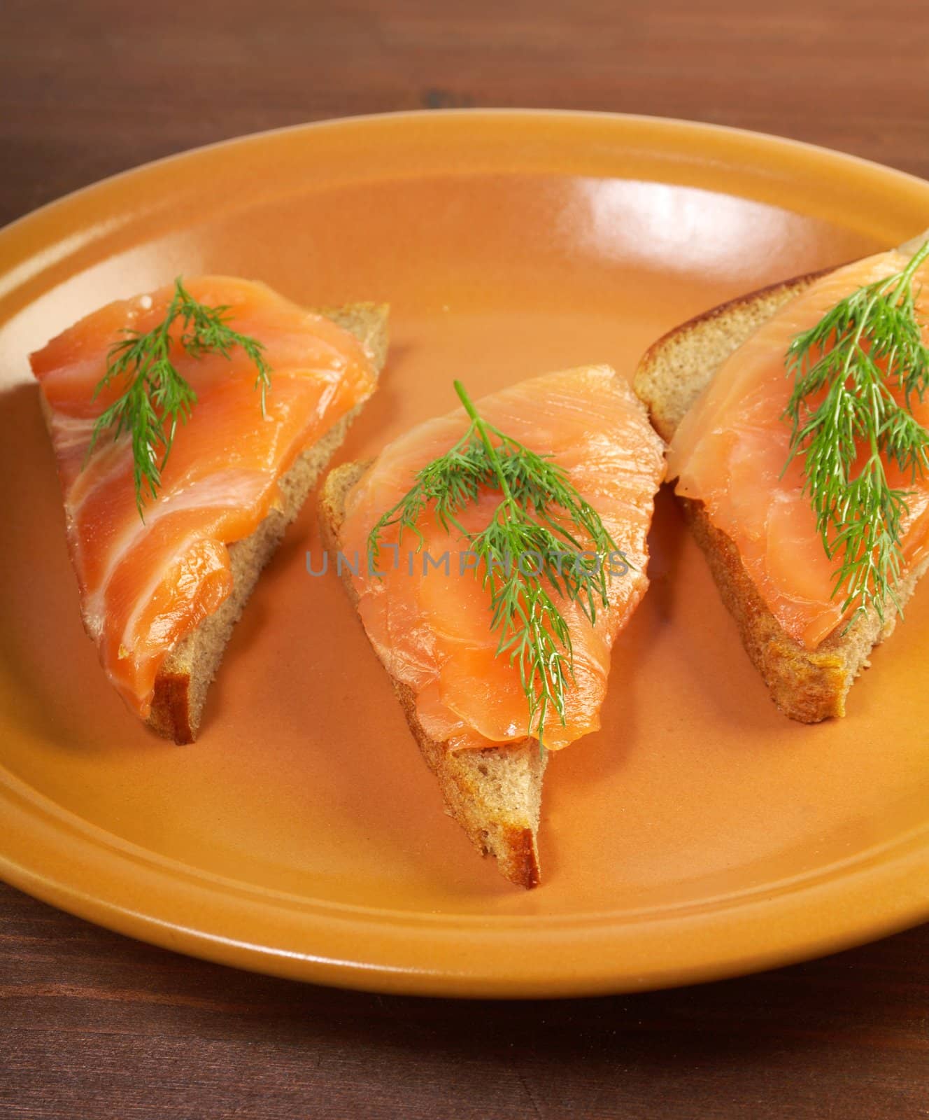 Sandwich with smoked salmon  by Fanfo