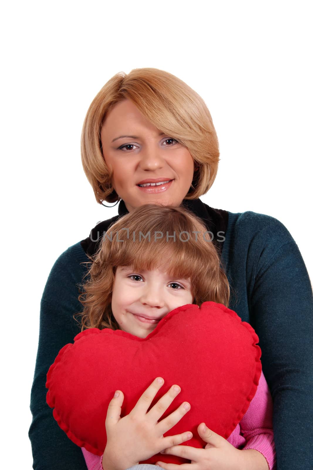 happy mother and daughter with heart family scene by goce