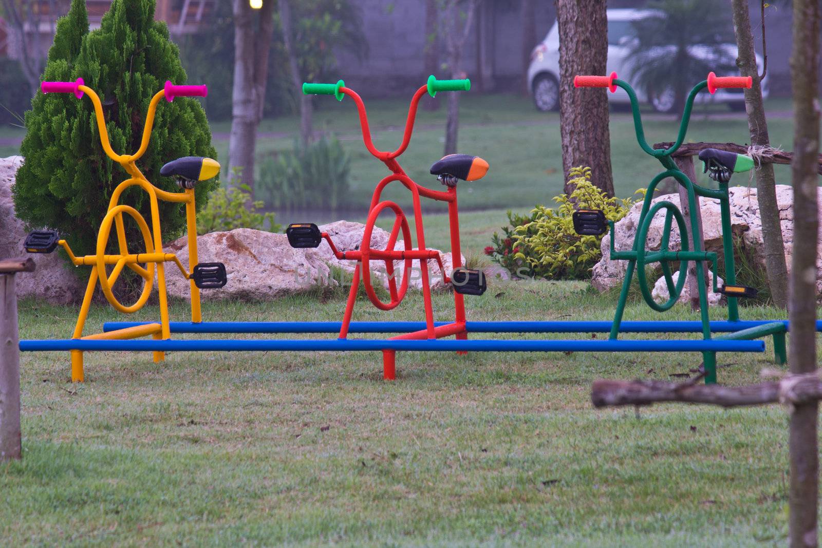 colorful bicycle in the playpark