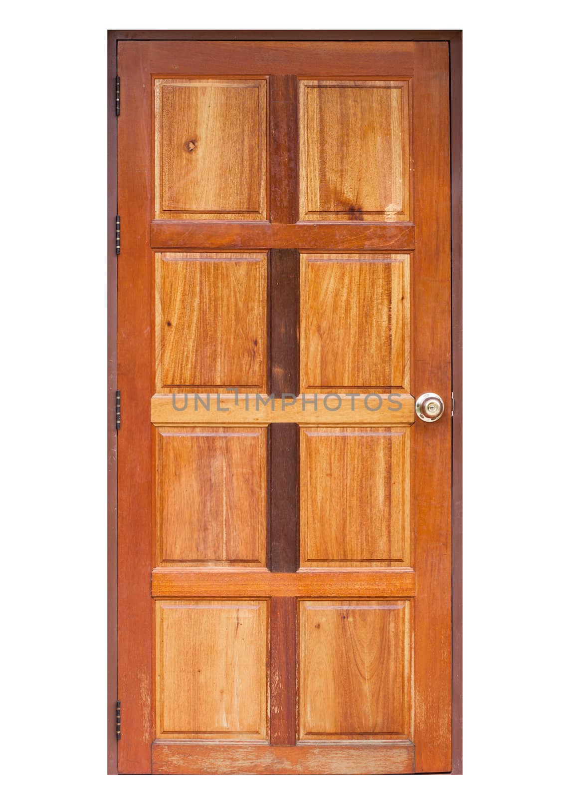 Wood door isolated on white  by FrameAngel