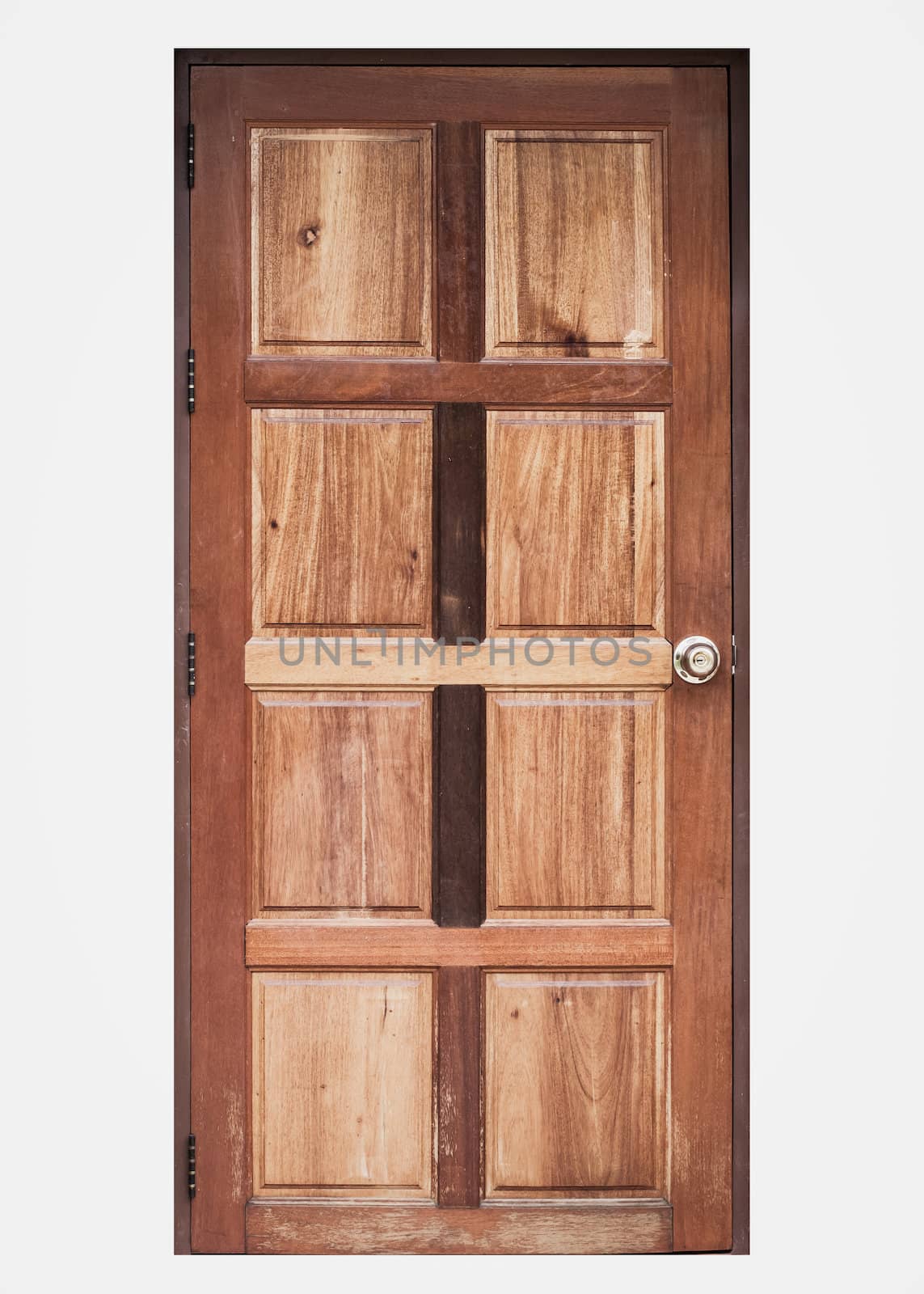 Wood door isolated on white