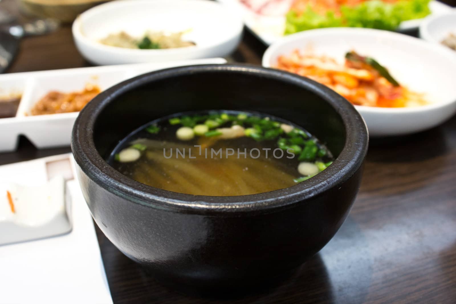 miso soup in the restaurant