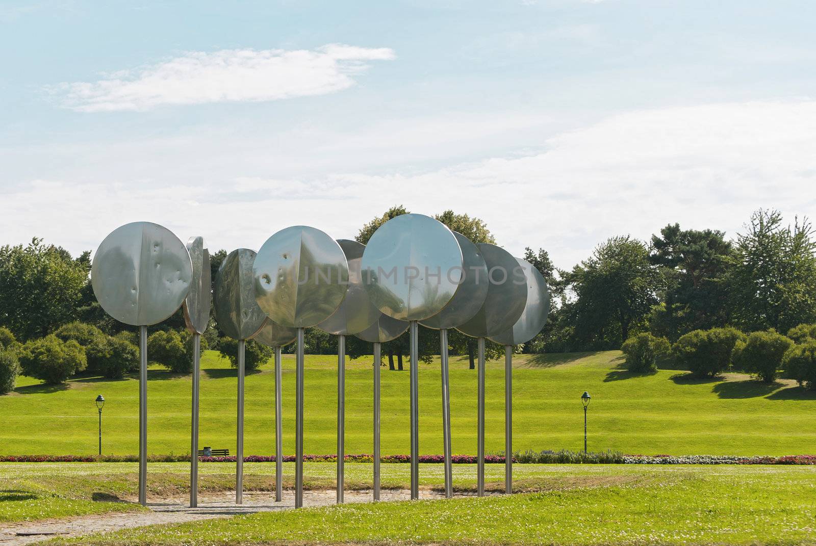 Rheinaue, a leisure park on the banks of the Rhine in Bonn, Germany 