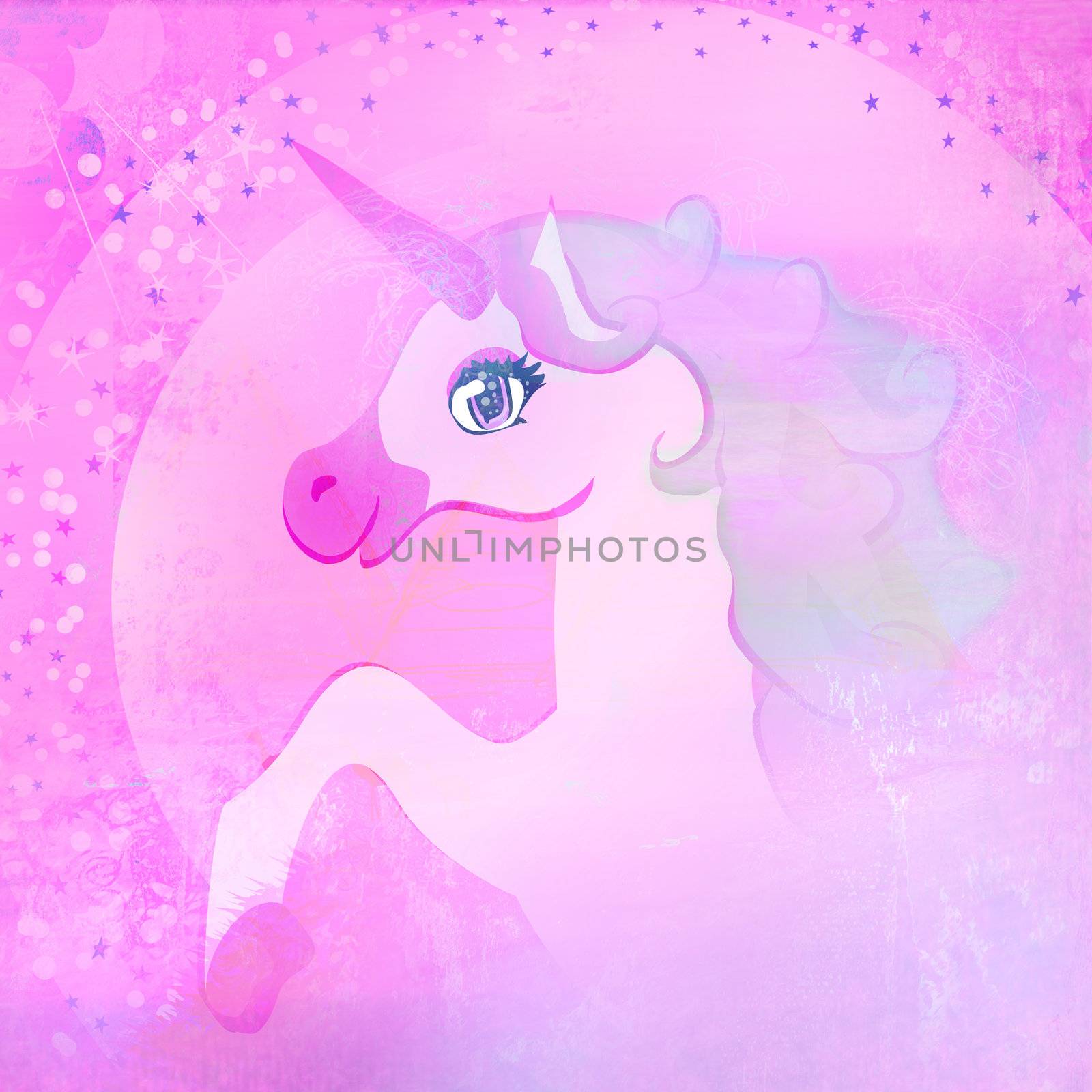 Illustration of beautiful pink Unicorn. by JackyBrown