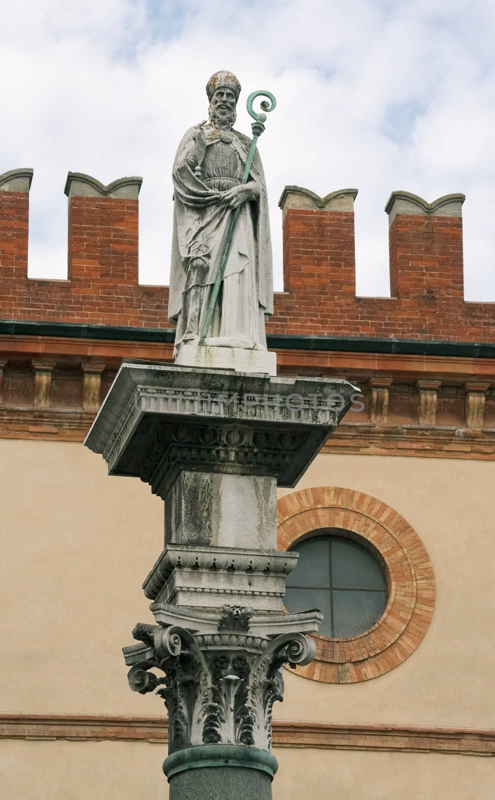 Statue of St. Vitaly in the Piazza del Popolo in Ravenna, Italy