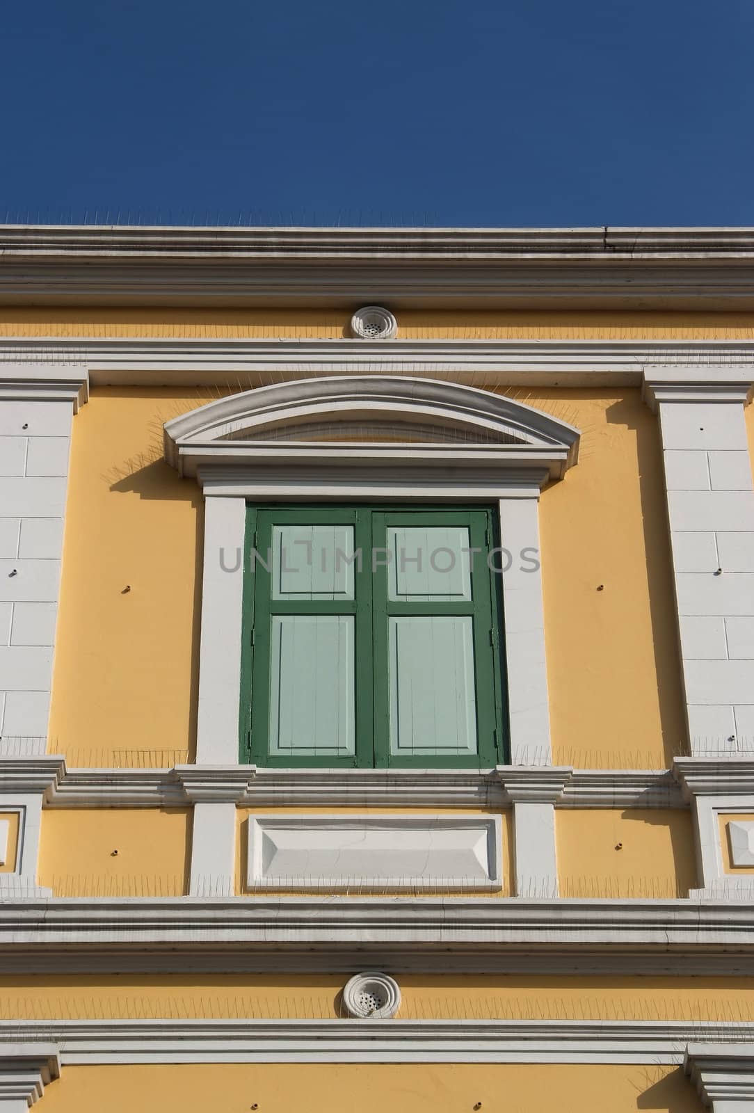 The window building of the Ministry of Defence, Bangkok, Thailand.