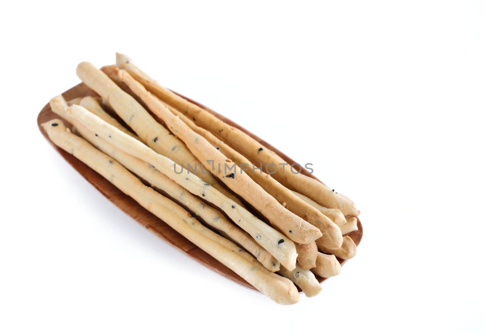 bread sticks isolated on white