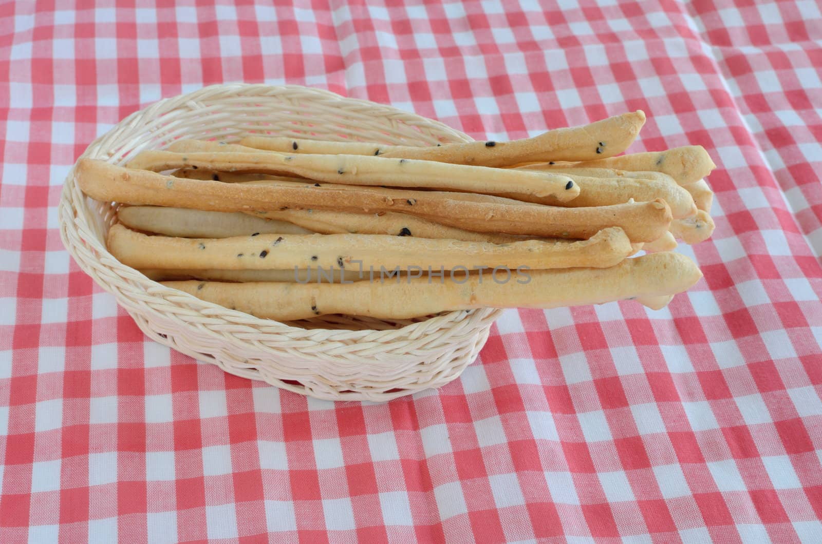 bread sticks in basket