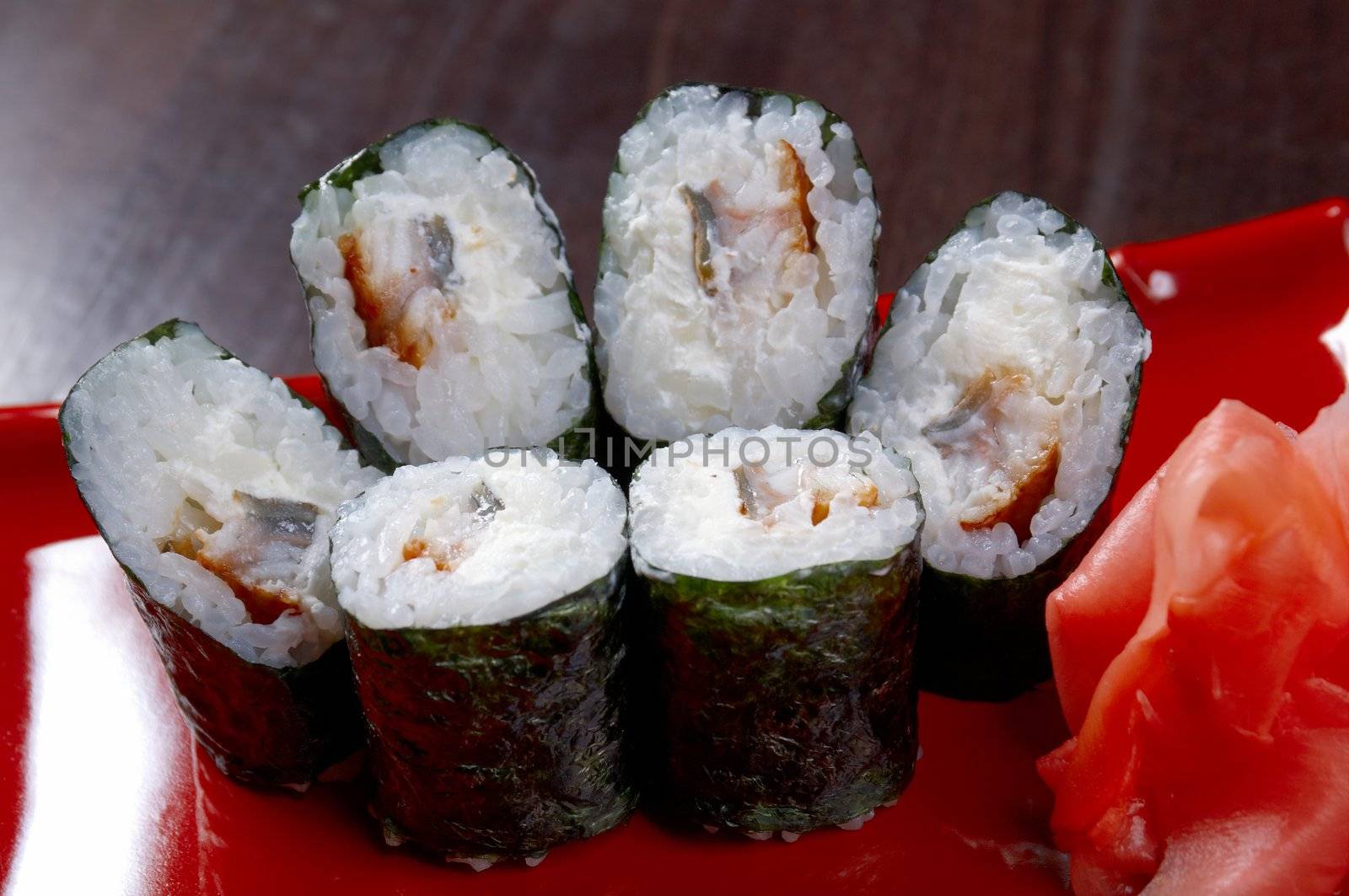 Tasty sushi in japanese restaraunt