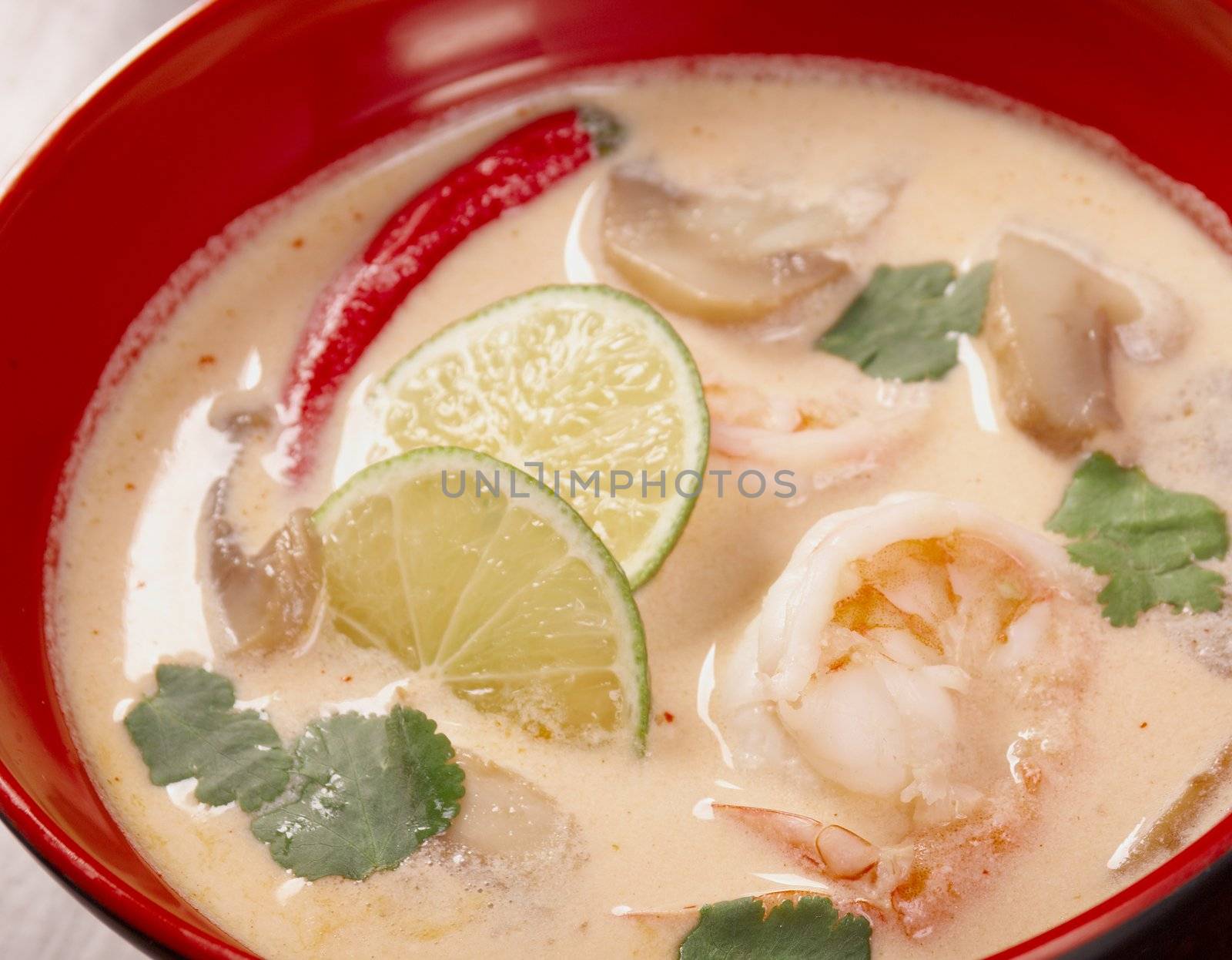  soup and shrimp in coconut water.japanese soup
