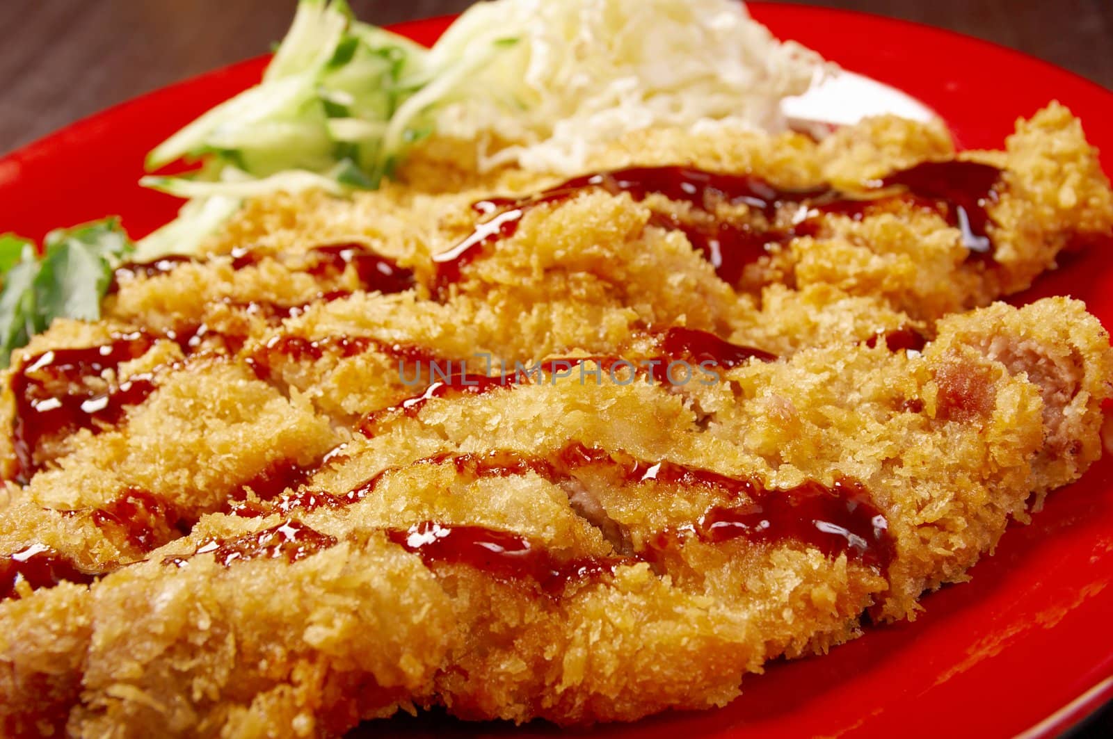 Pork roasted coating. traditional japanese food