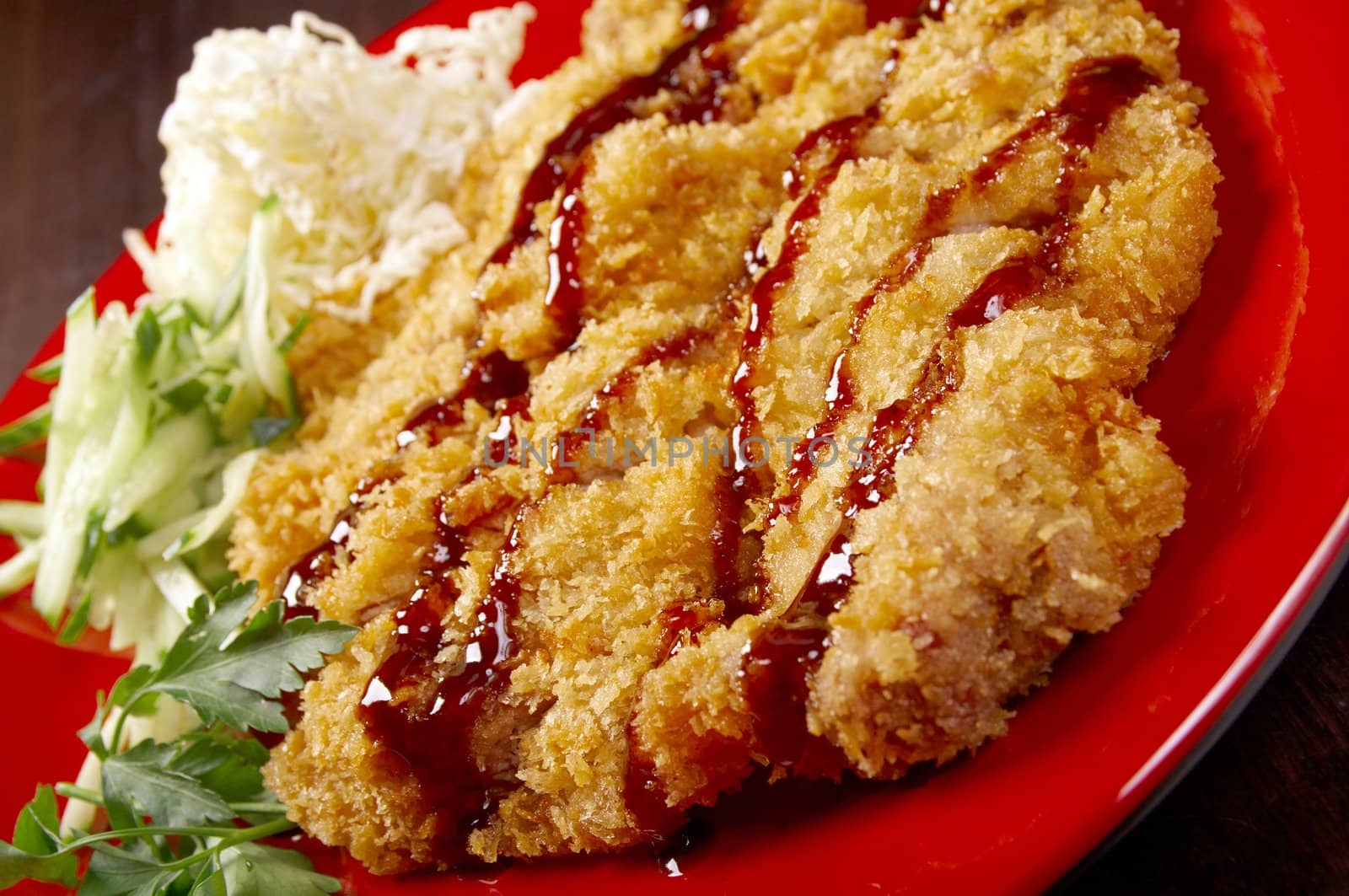 Pork roasted coating. traditional japanese food