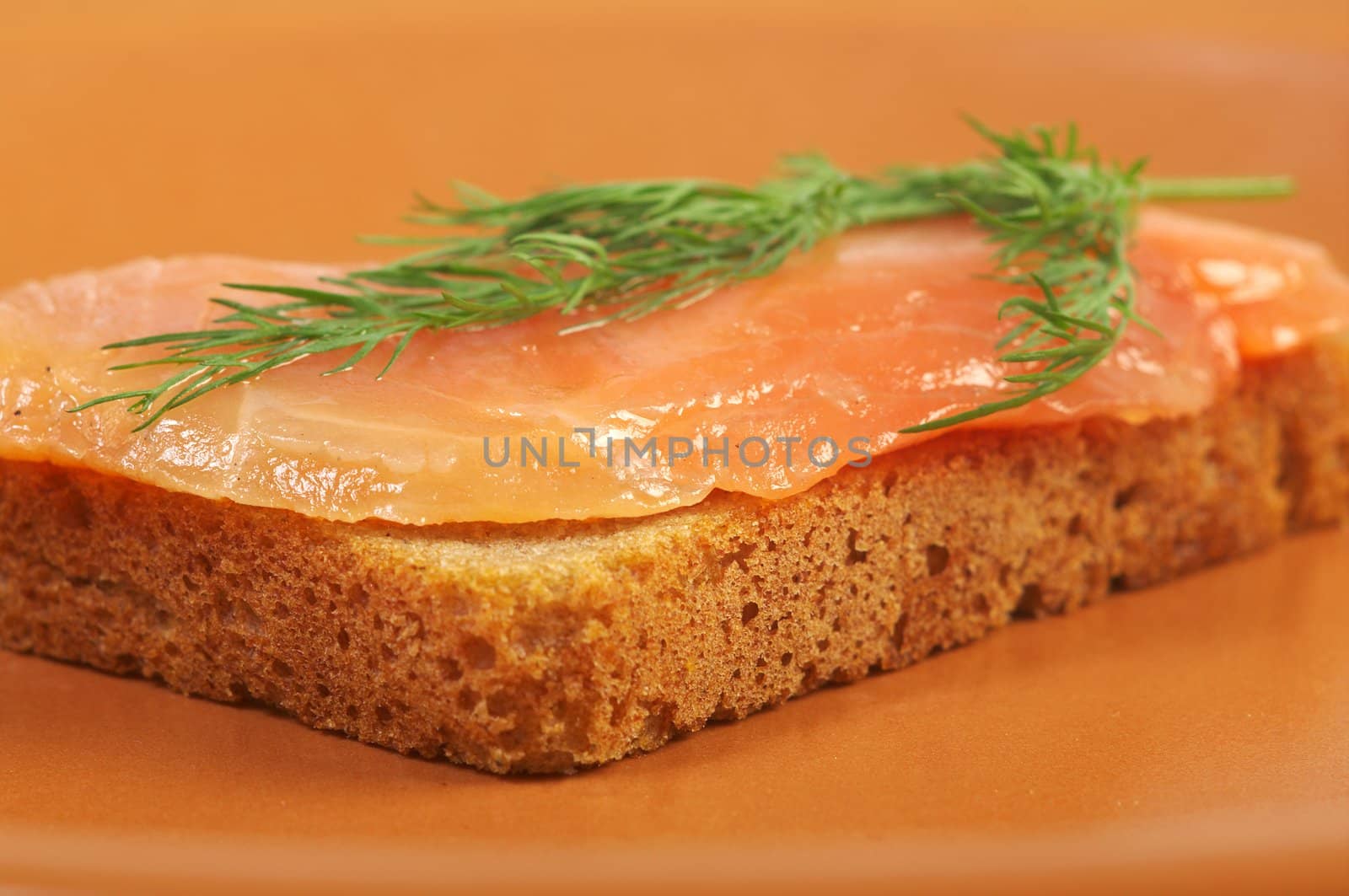    Canapes with smoked salmon  close up 