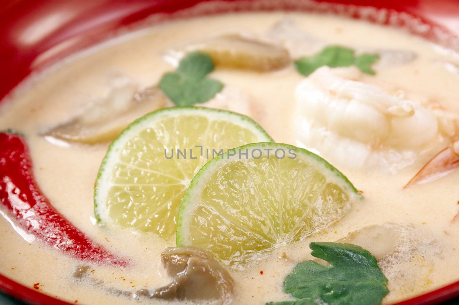  soup and shrimp in coconut water.japanese soup