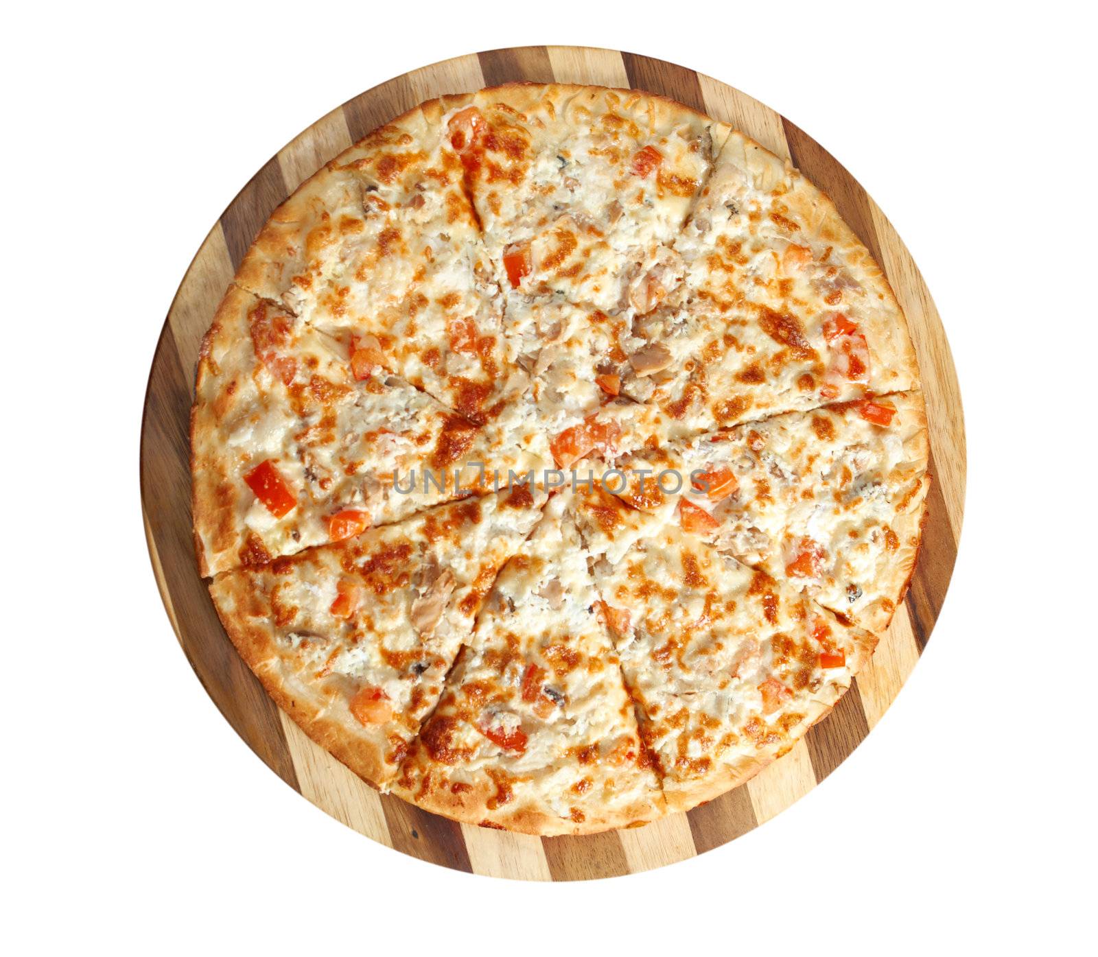 Pizza fish . italian kitchen. Studio