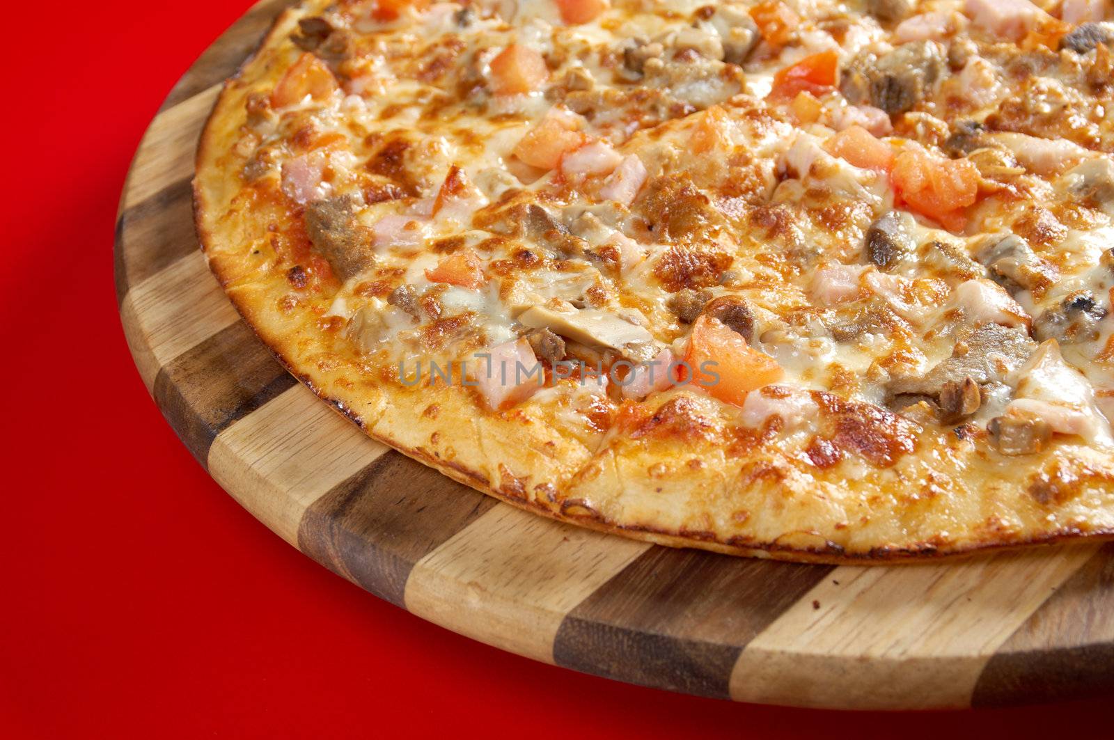 Pizza neat's tongue. italian kitchen. Studio