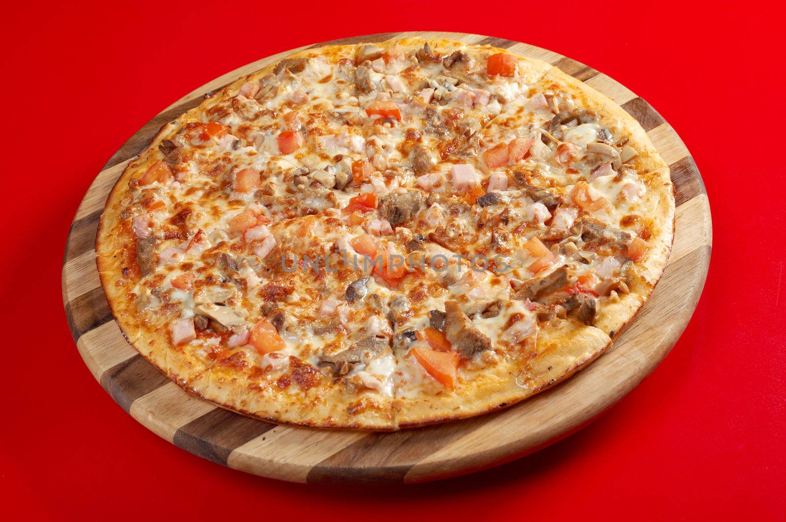 Pizza neat's tongue. italian kitchen. Studio
