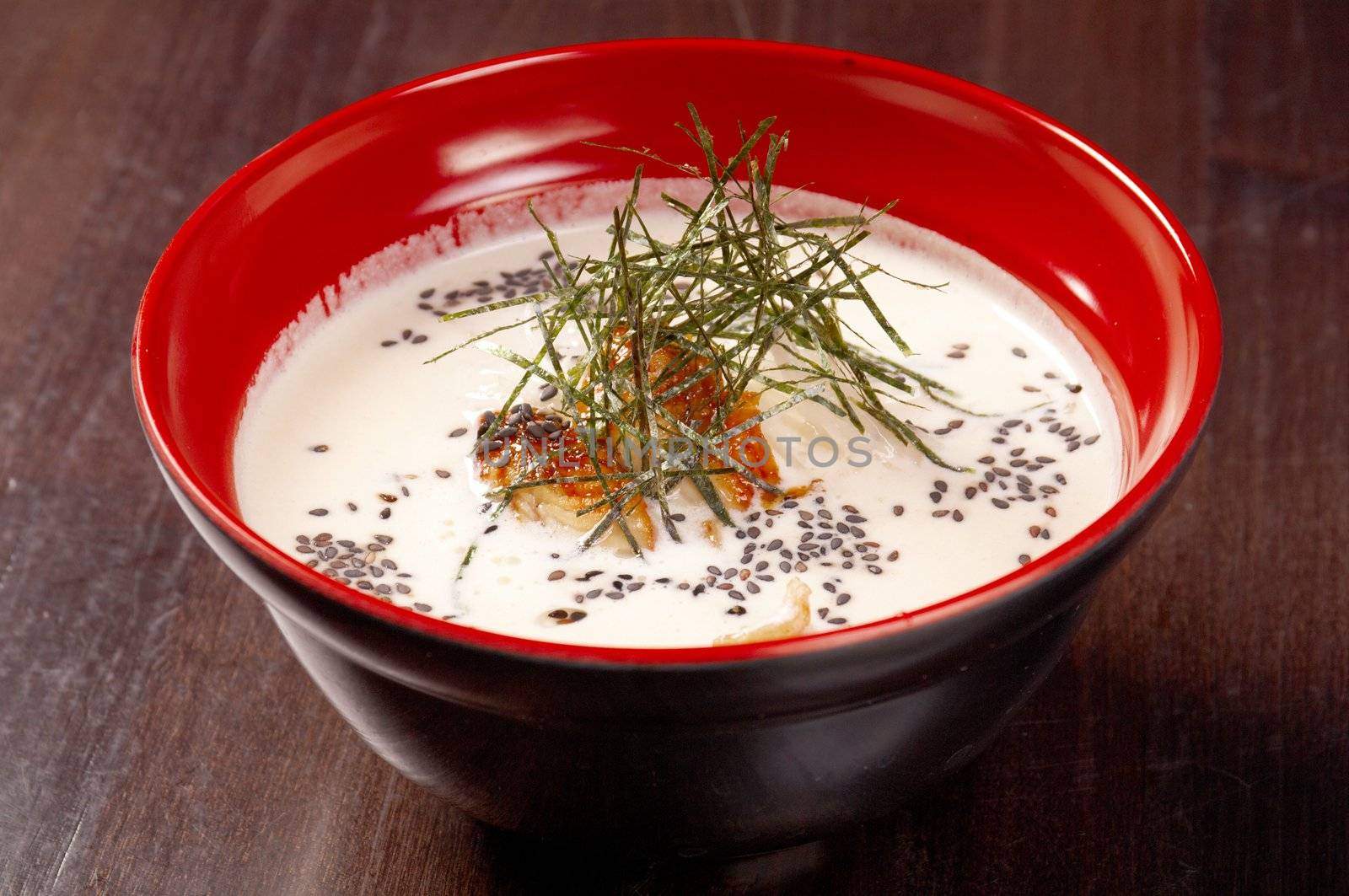 soup cream eel.chinese traditional seafood  soup