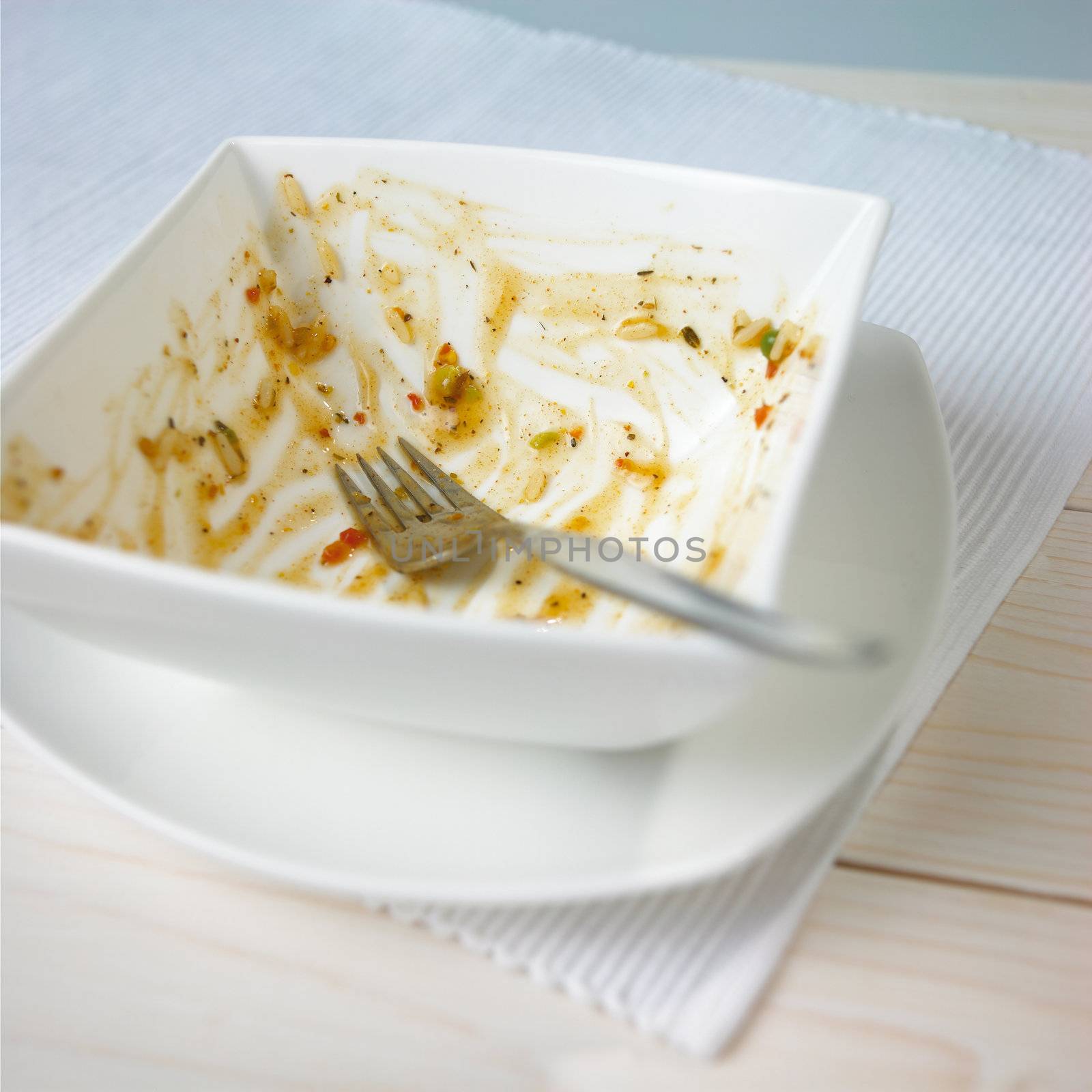empty dirty plate after food
