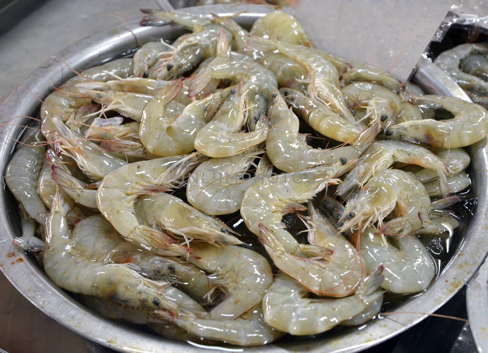 Fresh shrimp in market. by siraanamwong