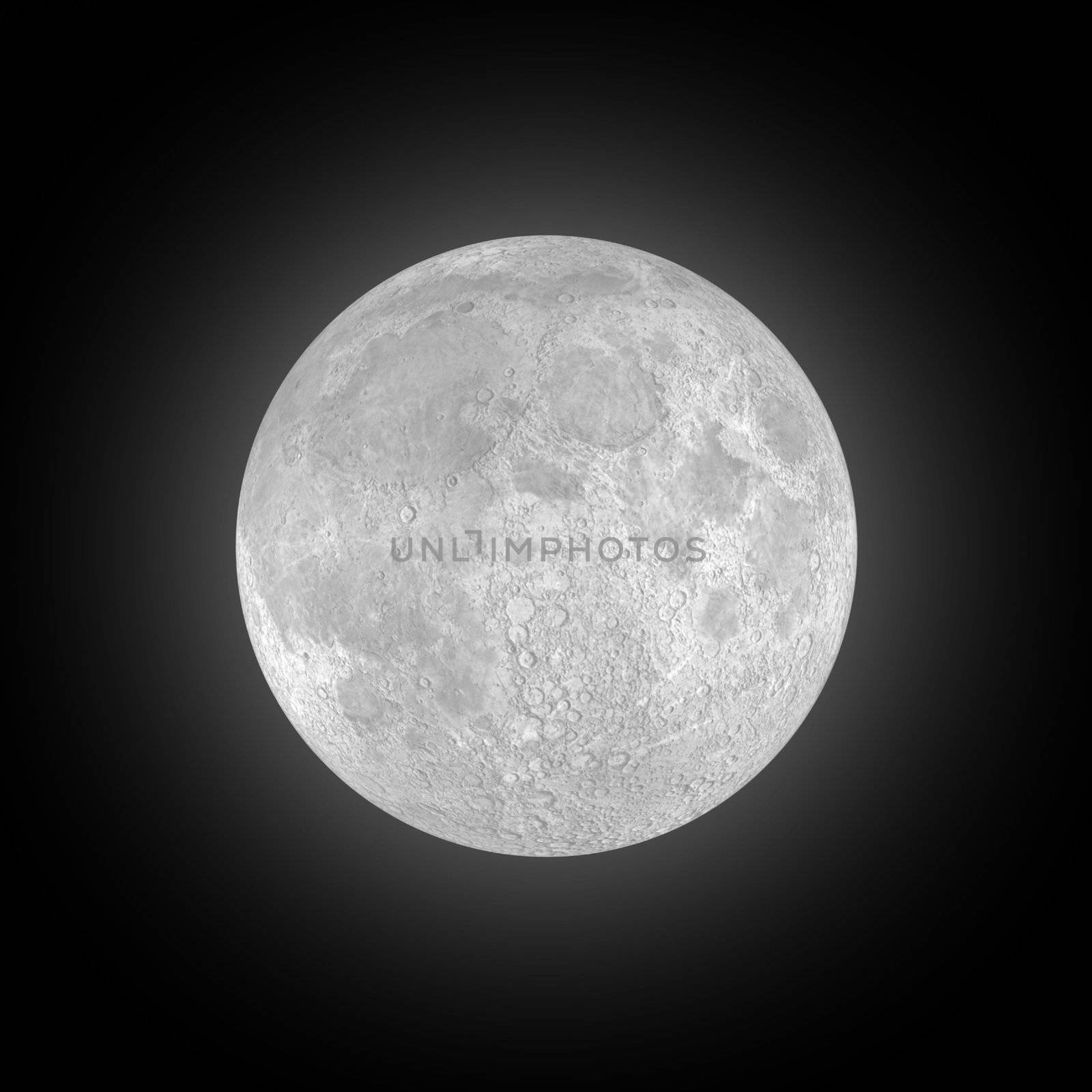 Large white full moon on black night sky by alistaircotton