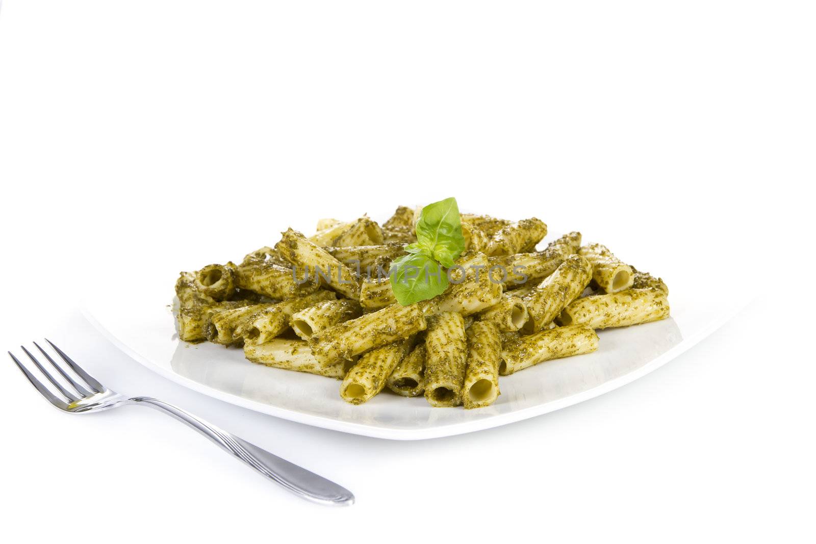 Pasta with italian pesto sauce by caldix