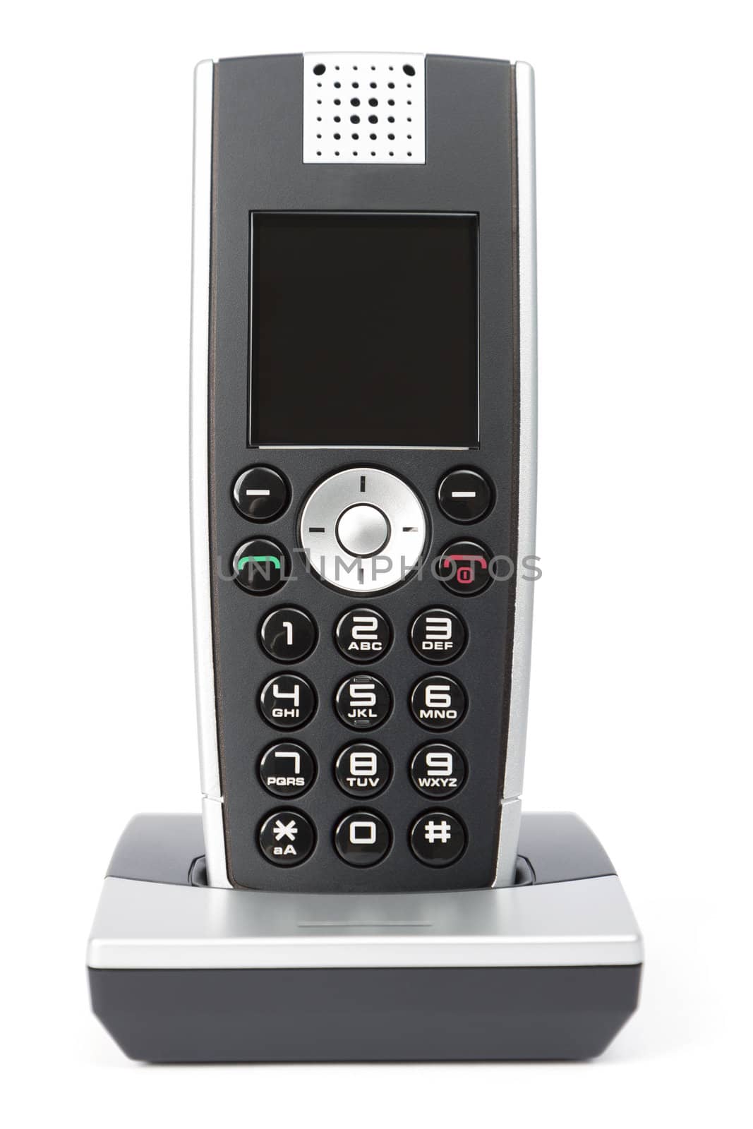 modern wireless telephone in white background by gewoldi