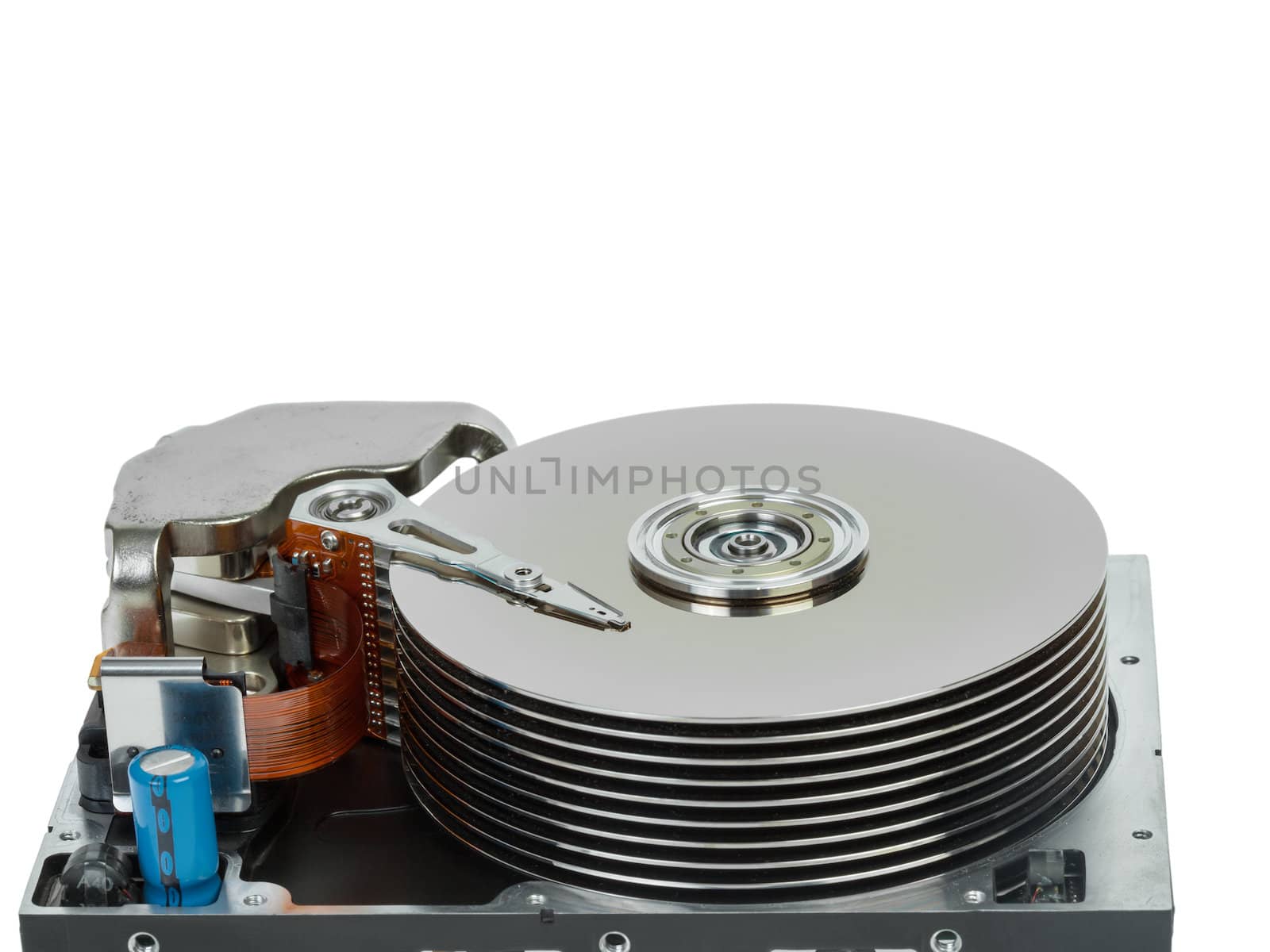 close up of hard disk