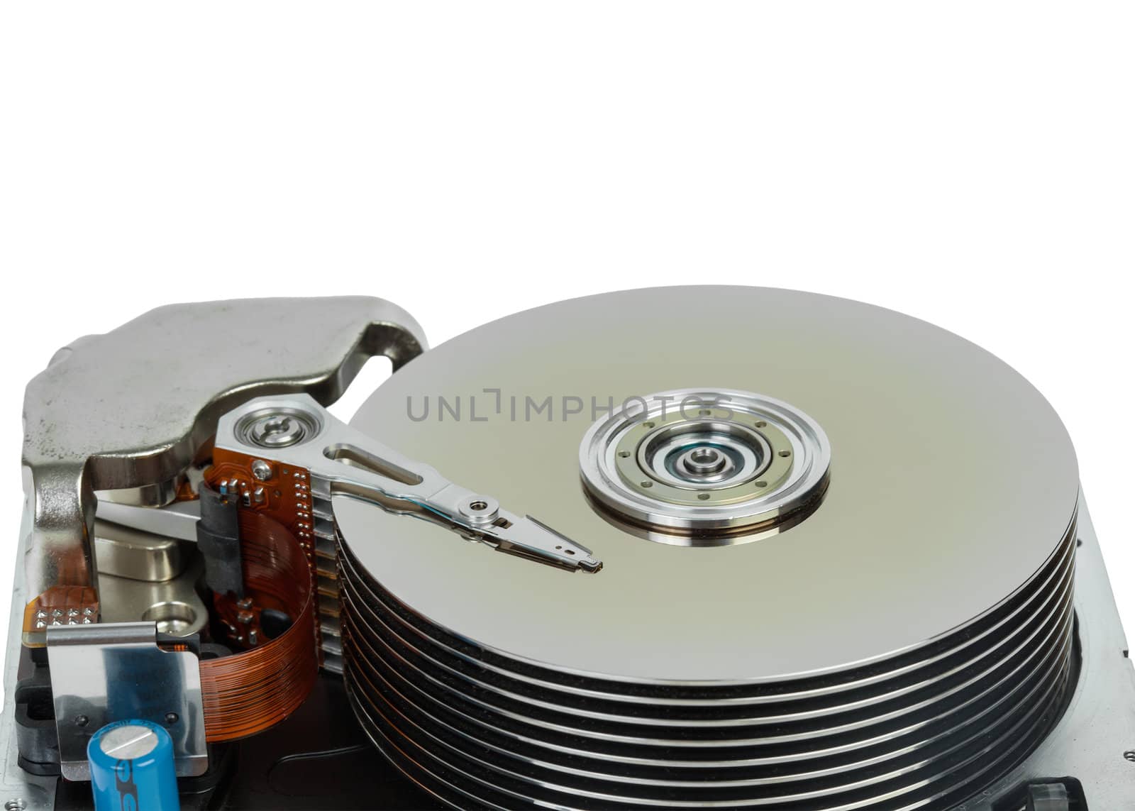 close up of hard disk