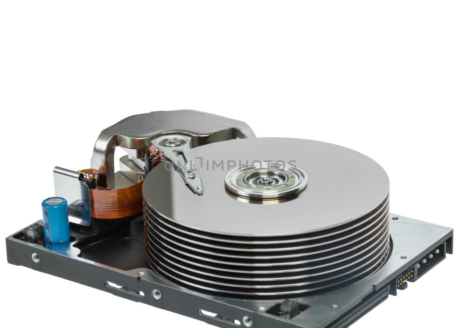 close up of hard disk