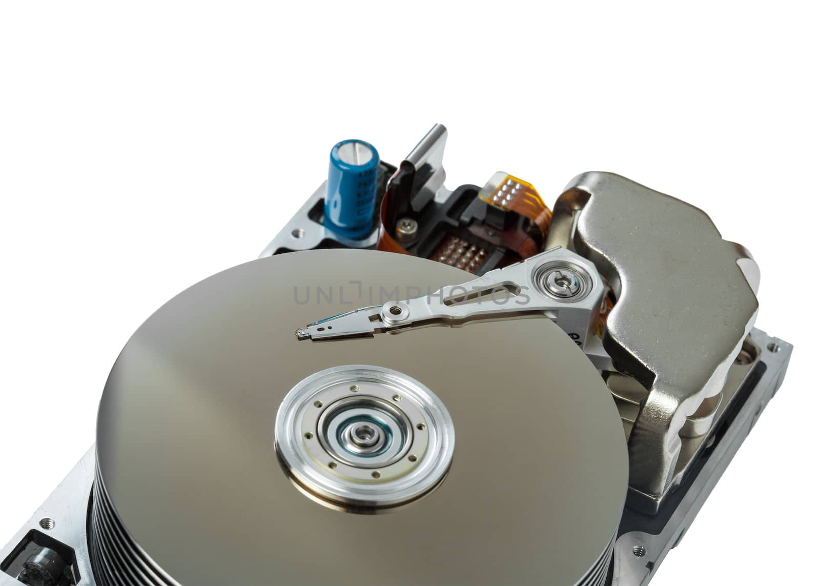 close up of hard disk