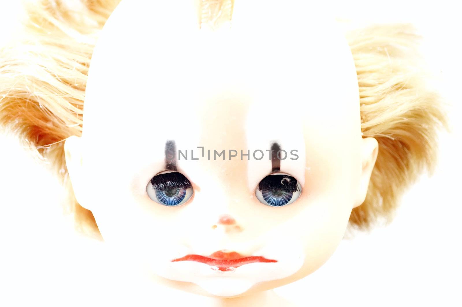 Shot of the baby doll - clown - detail of the face